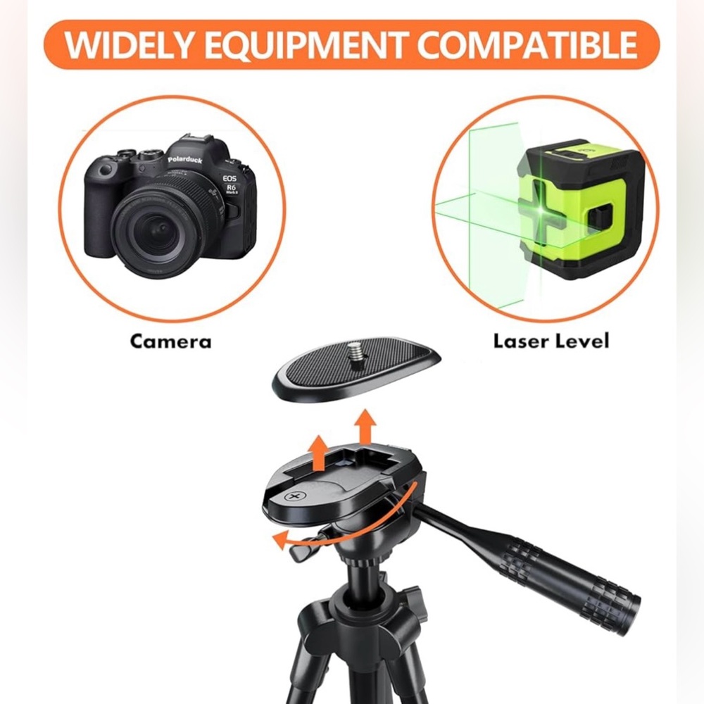 Polarduck Laser Level Tripod Phone Stand: 51-inch 130cm Aluminum Tripod -NWOB - Picture 4 of 10